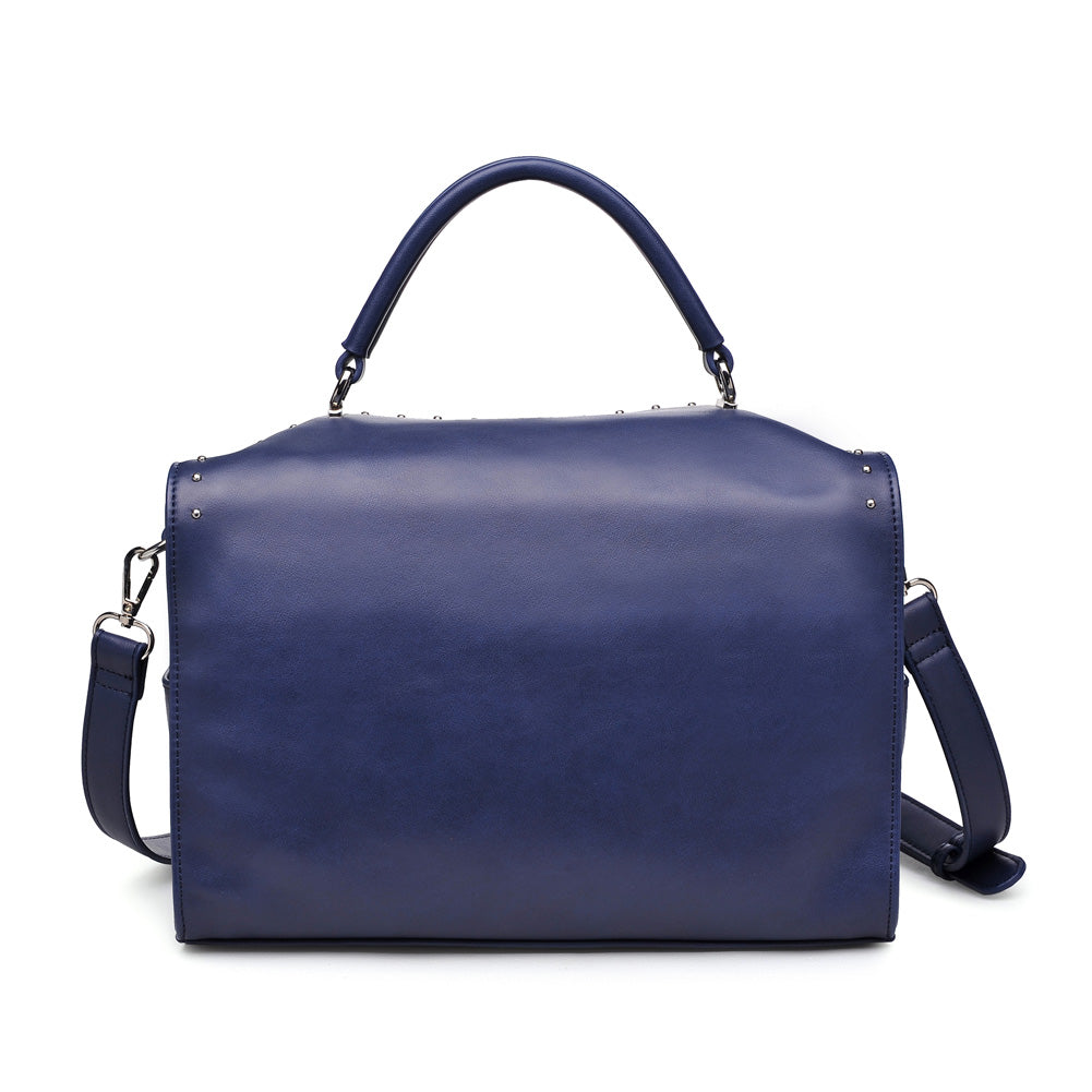 Woman wearing Navy Urban Expressions Madden Satchel 840611153746 View 7 | Navy