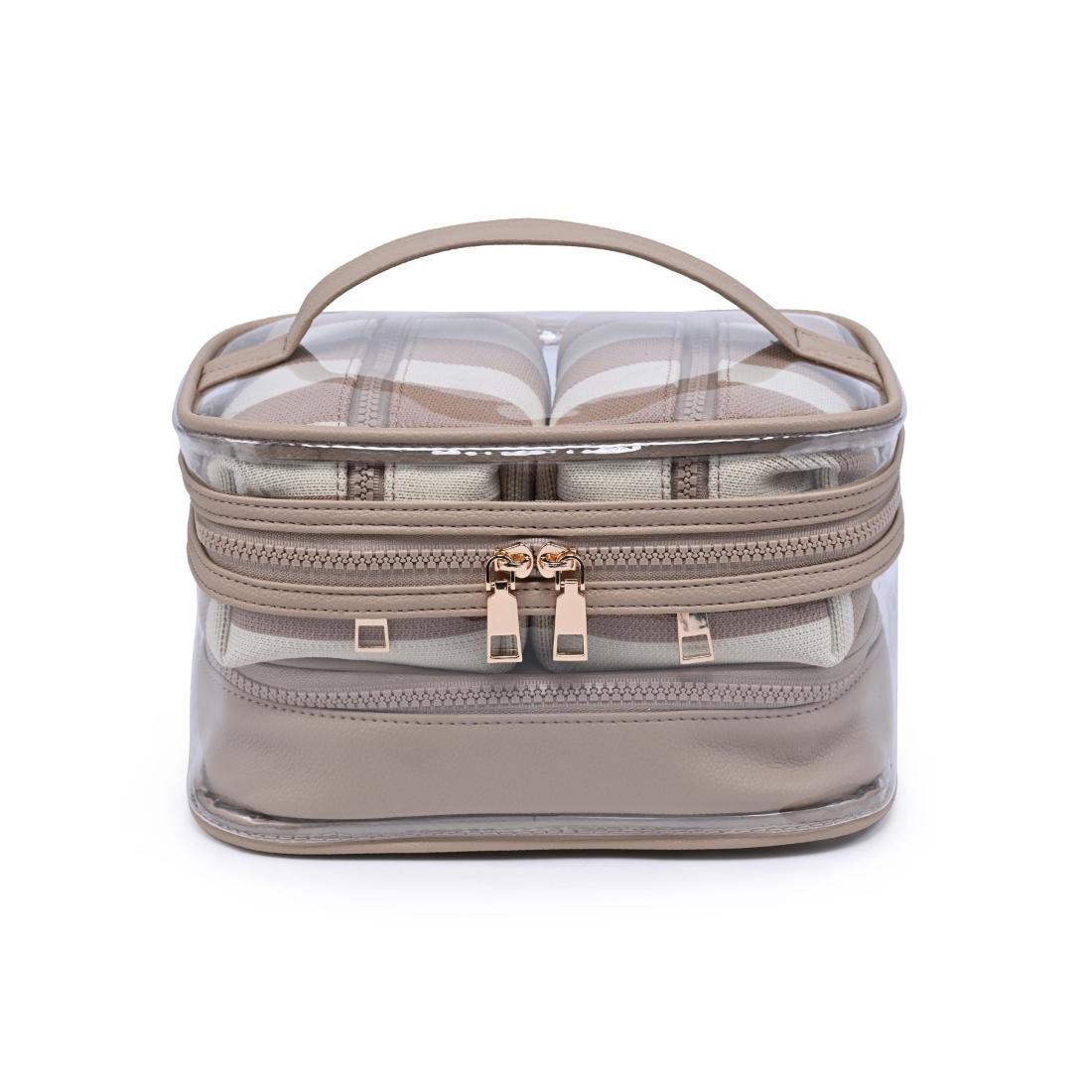 Urban Essentials Essential Stripes - 4 Piece Train Case Set 840504215681 View 5 | Natural Ivory