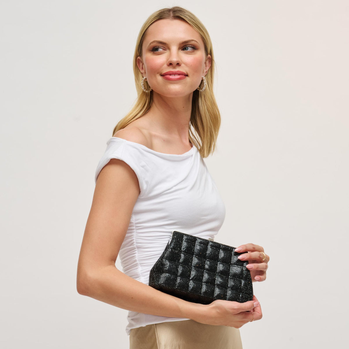 Woman wearing Black Urban Expressions Karla Evening Bag 840611198716 View 2 | Black