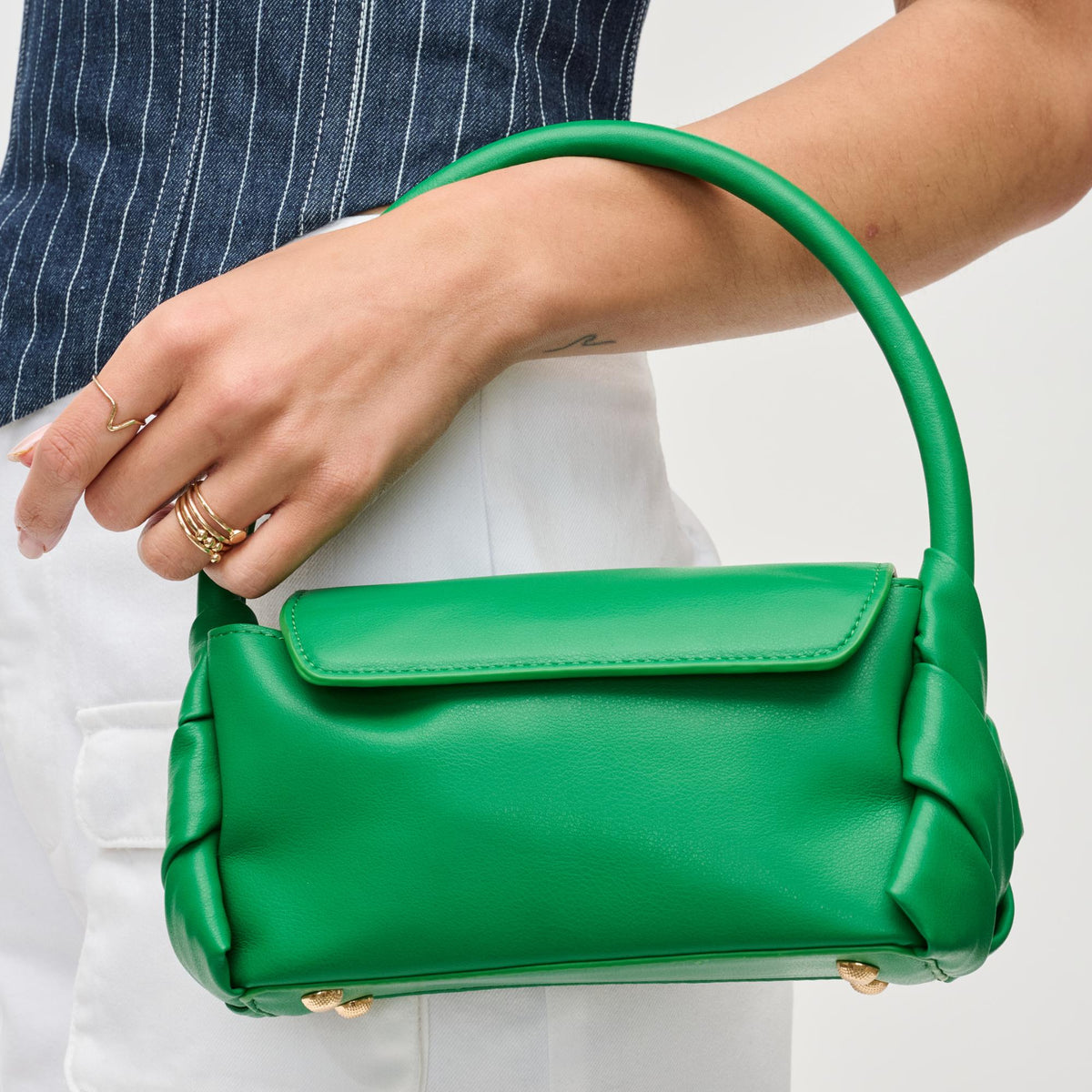 Woman wearing Green Urban Expressions Devin Crossbody 840611192059 View 4 | Green