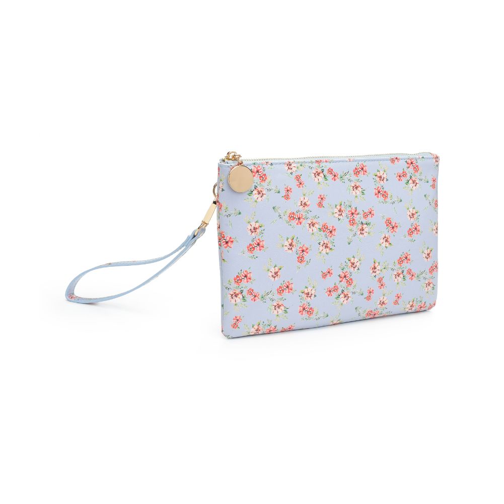 Product Image of Urban Expressions Joan Floral Wristlet 840611181145 View 6 | Powder Blue