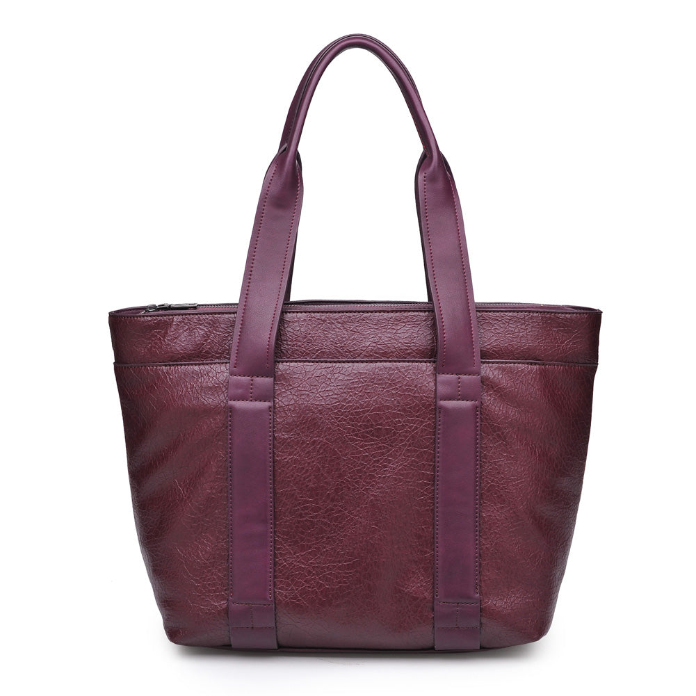 Woman wearing Eggplant Urban Expressions Finn Texture Tote NA-840611156594 View 5 | Eggplant