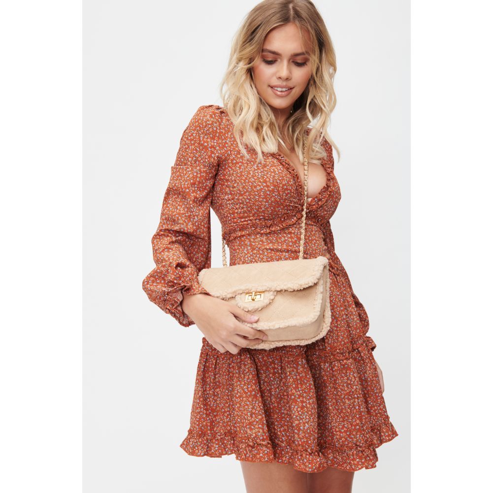 Woman wearing Camel Urban Expressions Dorest Shoulder Bag 840611100986 View 3 | Camel