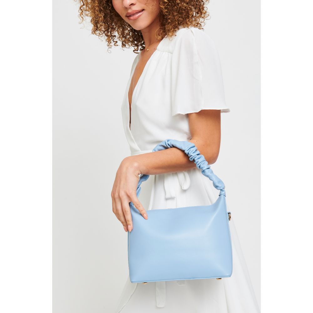 Woman wearing Sky Blue Urban Expressions Maddie Crossbody 840611179357 View 3 | Sky Blue