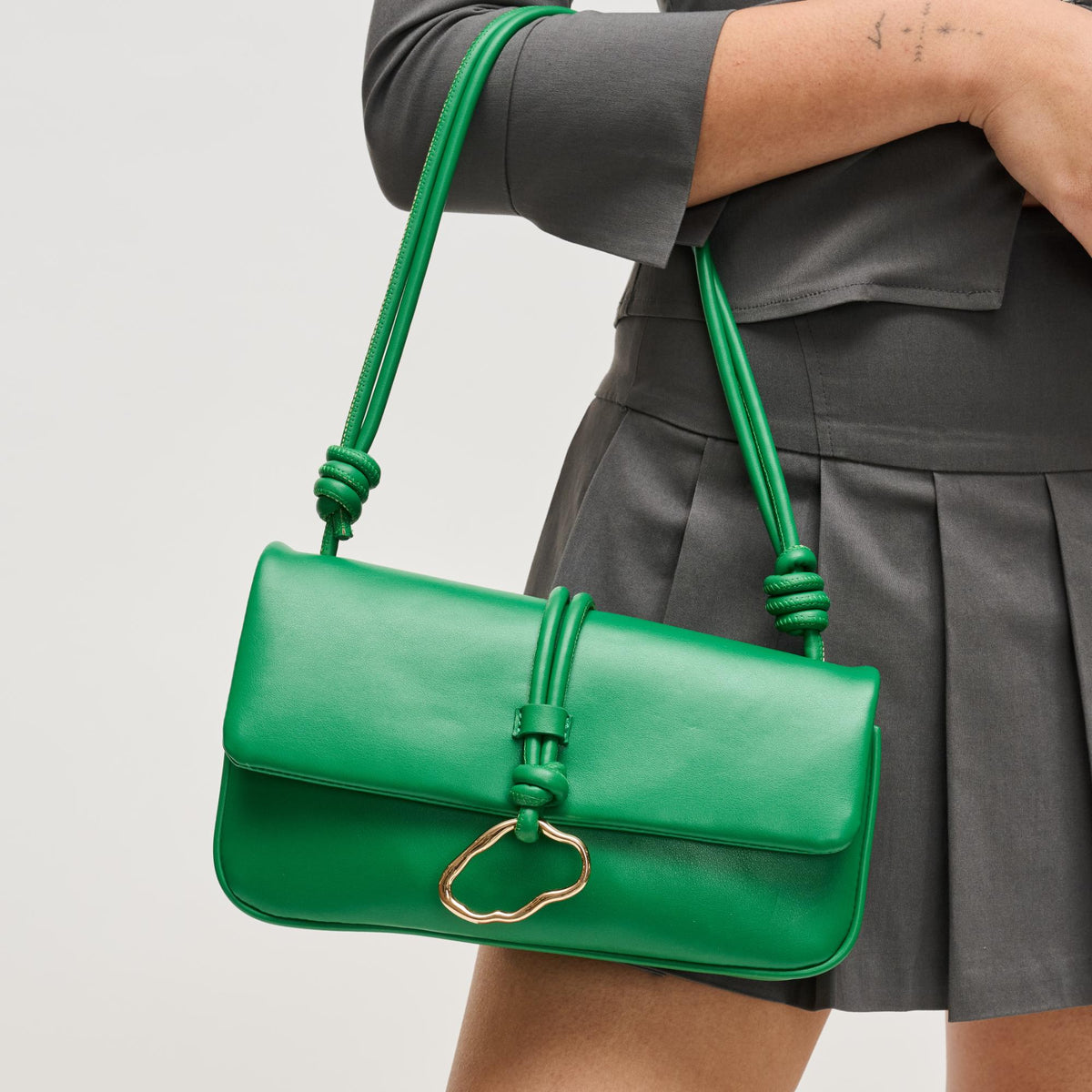 Woman wearing Green Urban Expressions Belina Crossbody 840504206566 View 3 | Green