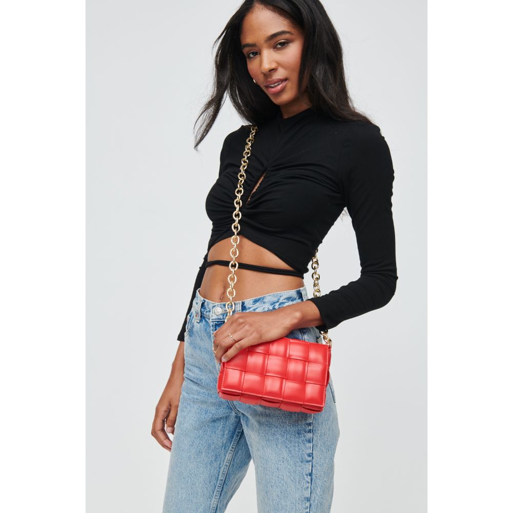 Woman wearing Red Urban Expressions Holden Crossbody 818209017480 View 2 | Red