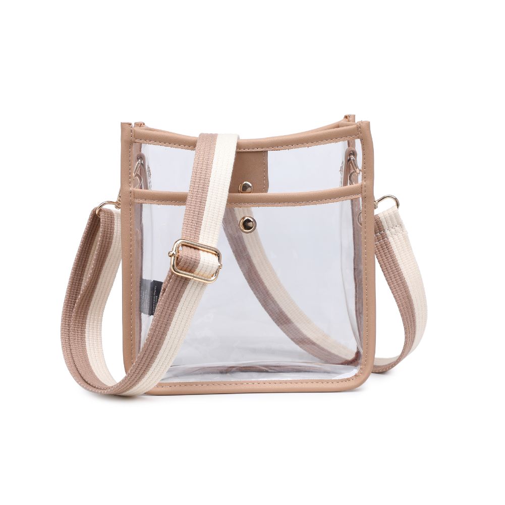 Woman wearing Nude Urban Expressions Beckham Crossbody 840611119988 View 5 | Nude