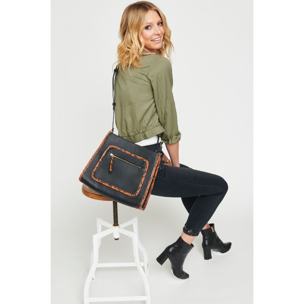 Woman wearing Black Urban Expressions Kai Satchel 840611155733 View 4 | Black