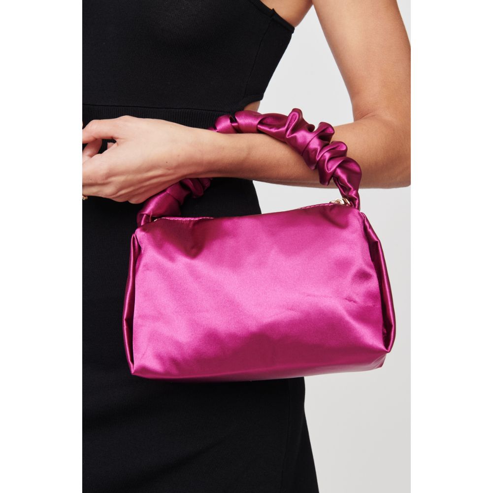 Woman wearing Violet Urban Expressions Serenity Evening Bag 840611100719 View 4 | Violet