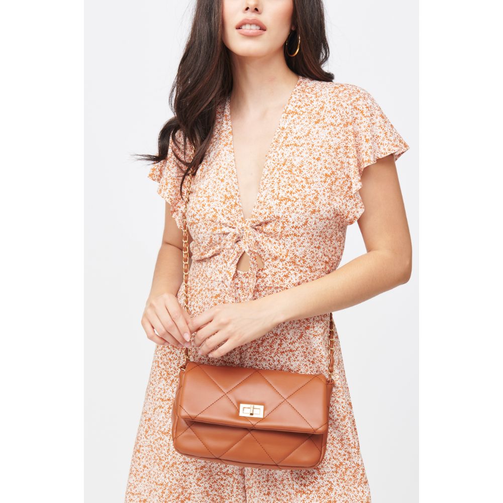 Woman wearing Tan Urban Expressions Emily Crossbody 840611182296 View 1 | Tan
