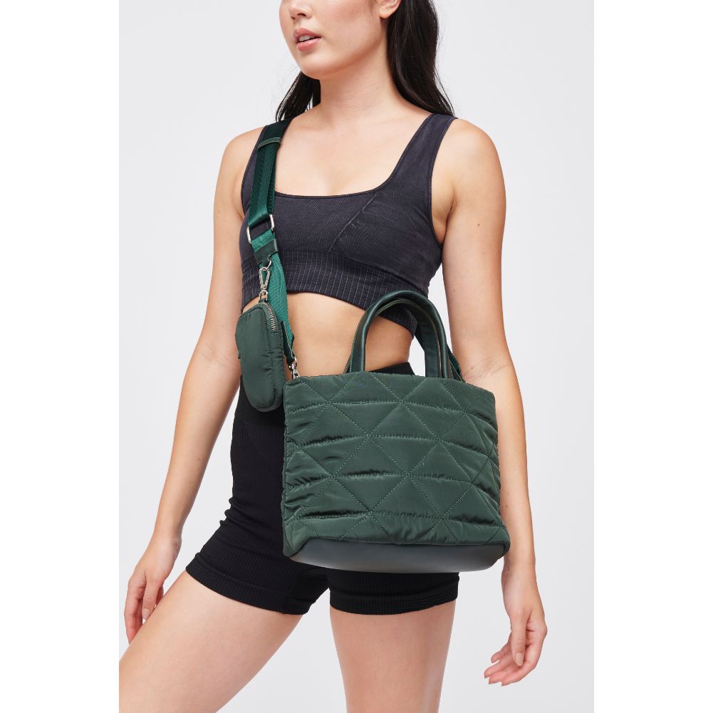 Woman wearing Hunter Green Urban Expressions Reid Tote 840611184290 View 1 | Hunter Green