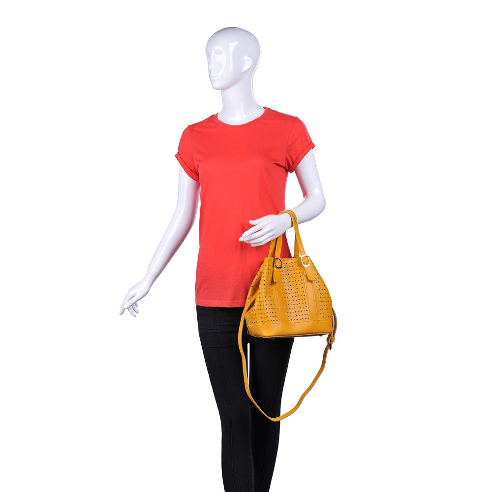 Woman wearing Mustard Urban Expressions Magnolia Tote NA-840611158864 View 1 | Mustard
