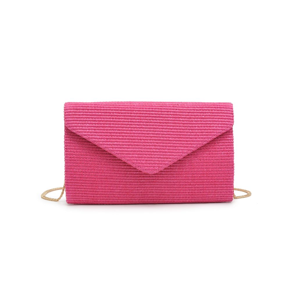 Woman wearing Magenta Urban Expressions Trista Clutch 840611108241 View 5 | Magenta