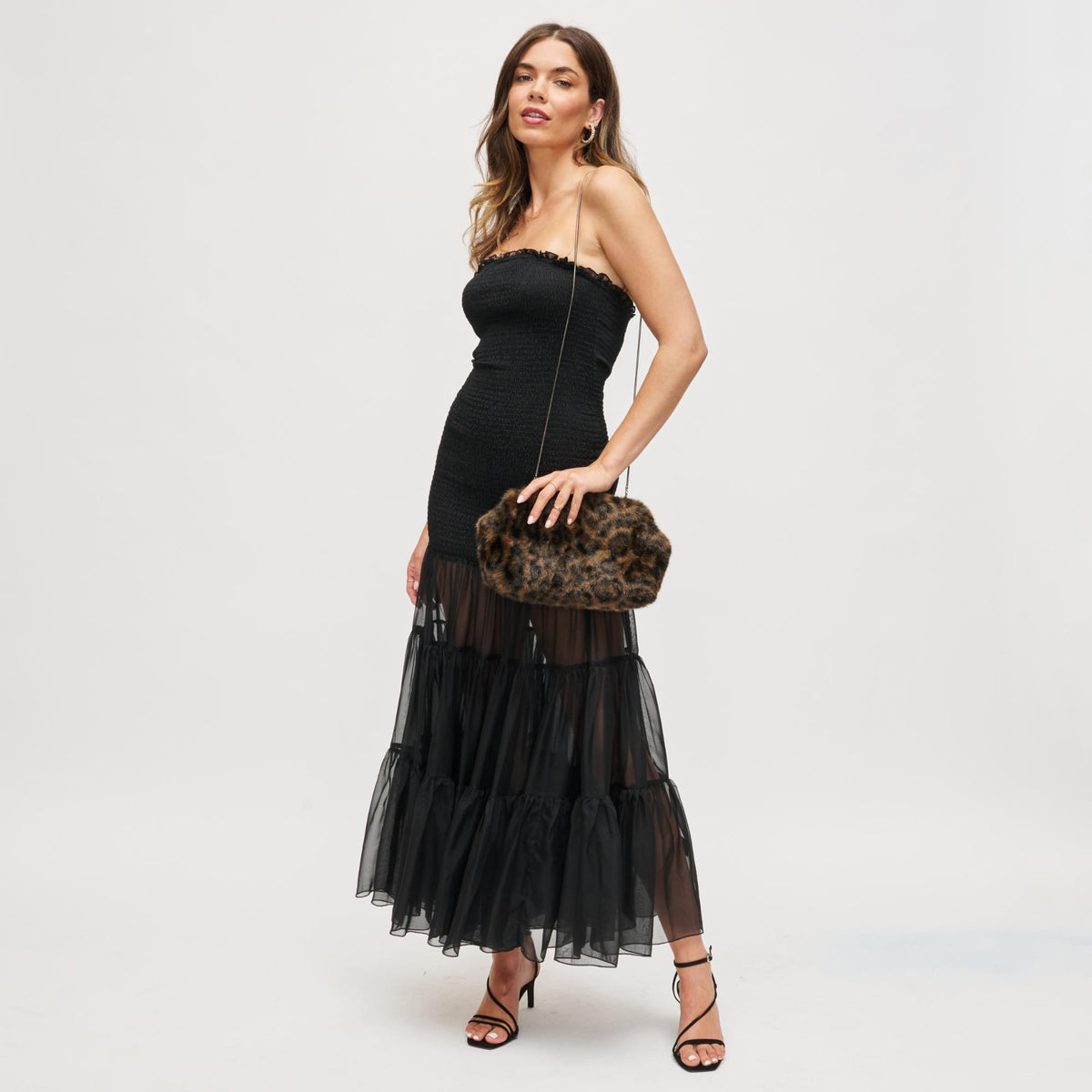 Woman wearing Leopard Urban Expressions Olivia Evening Bag 840504200977 View 3 | Leopard