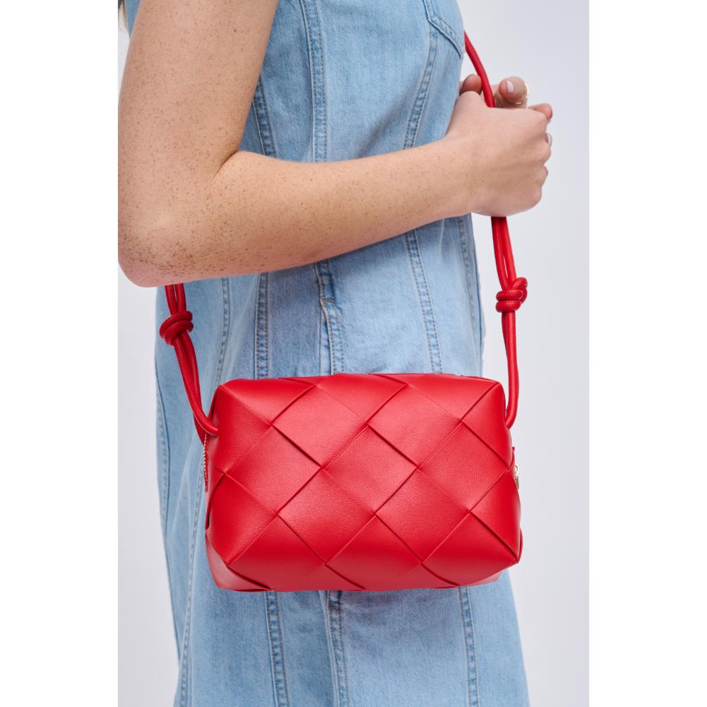 Woman wearing Red Urban Expressions Kennedy Crossbody 840611126771 View 4 | Red