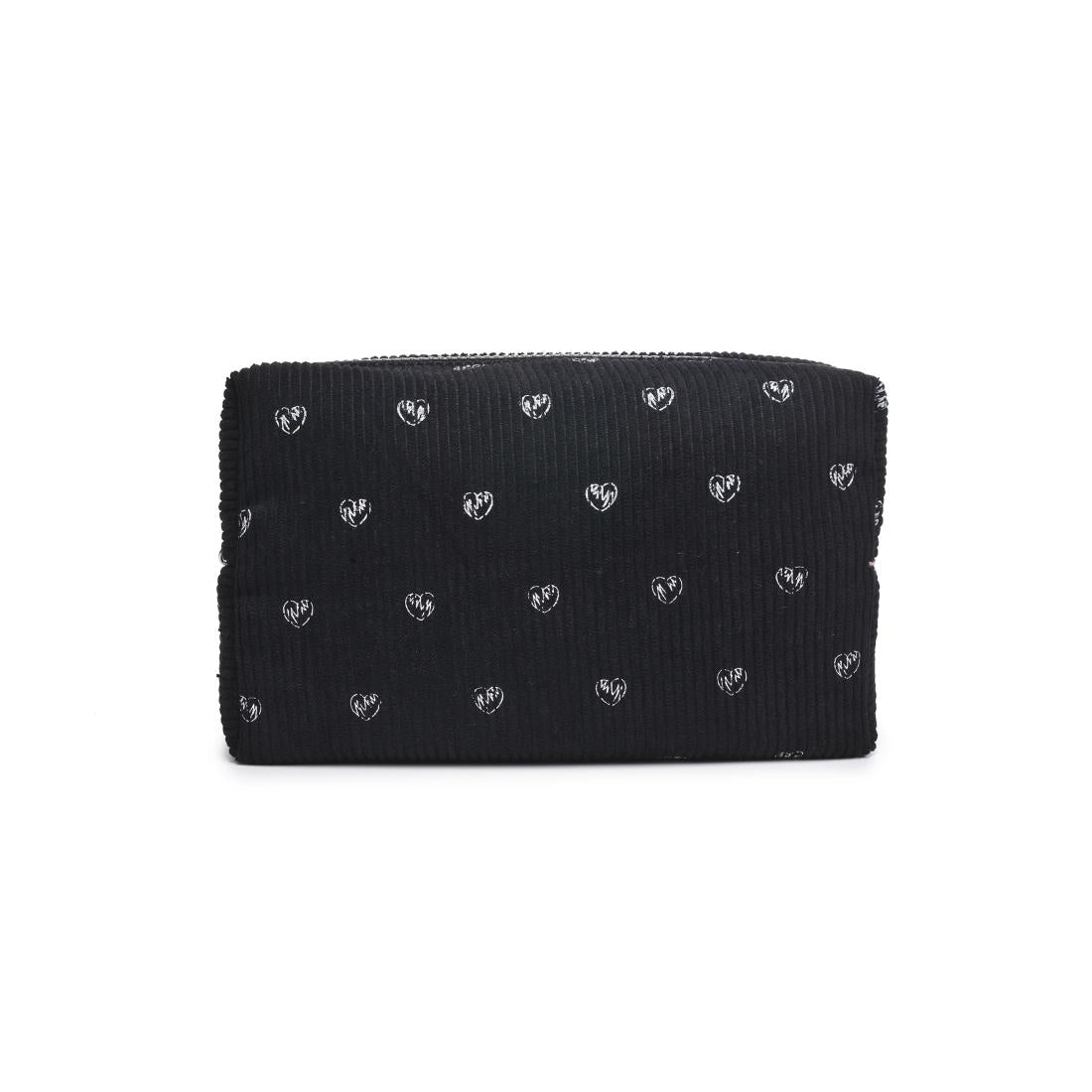 Urban Essentials Cozy Crush - Corduroy Cosmetic & Travel Organizer Pouch 840611196927 View 5 | Black