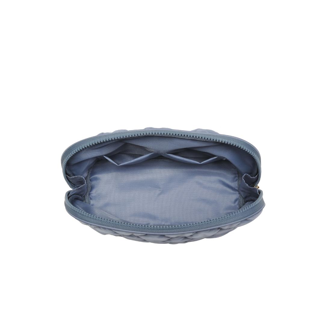 Urban Essentials Cloud Kiss - Quilted Puffer Nylon Cosmetic & Travel Organizer Dome Pouch 840611197115 View 8 | Dusty Blue