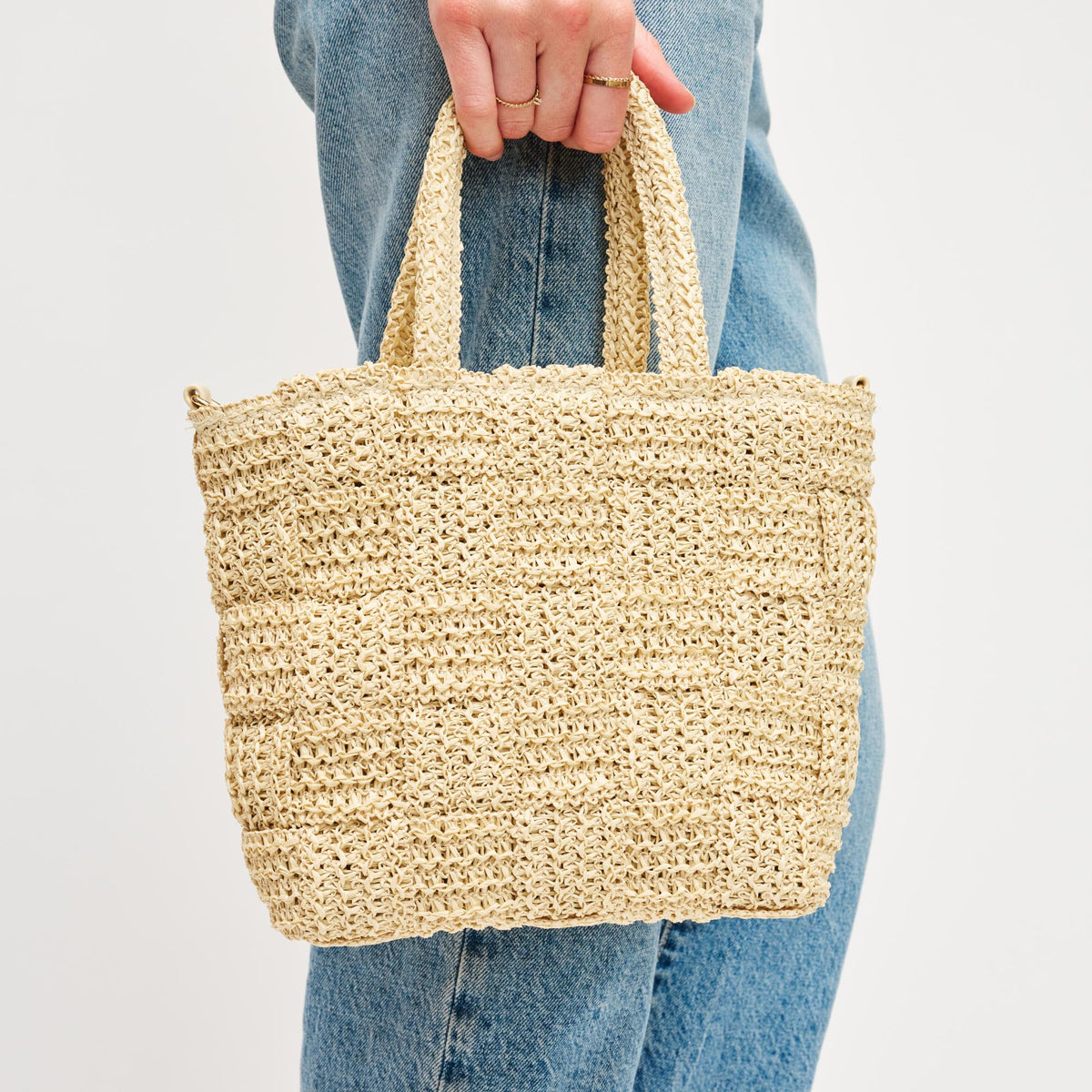 Woman wearing Ivory Urban Expressions Chiara Crossbody 840611158574 View 4 | Ivory
