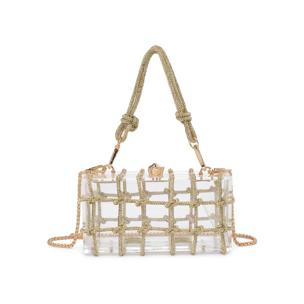 Woman wearing Gold Urban Expressions Ziggy Evening Bag 840611128744 View 5 | Gold