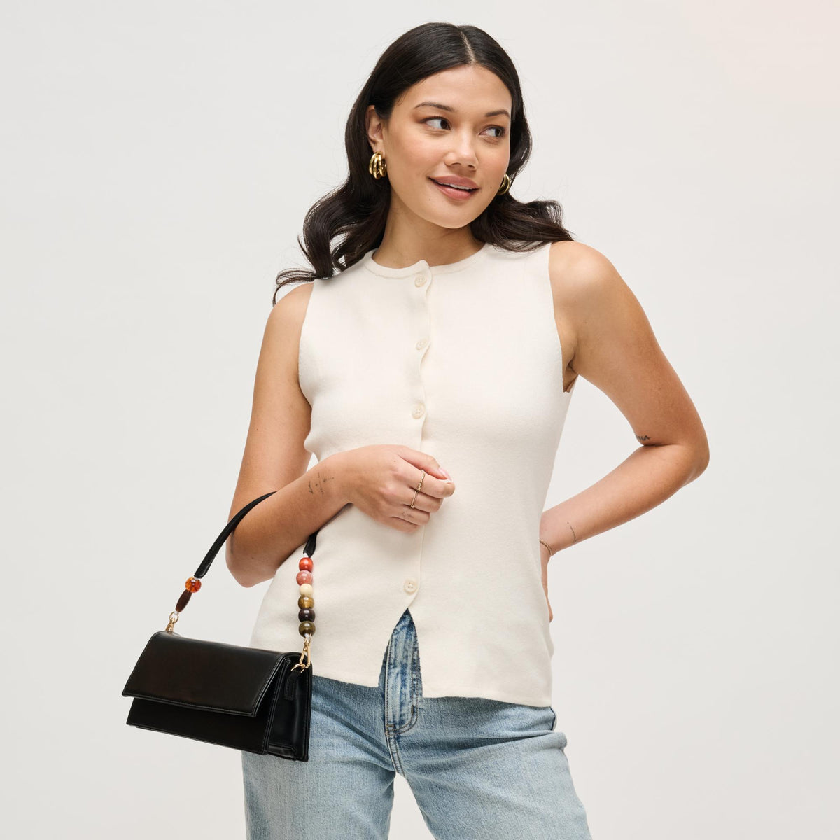 Woman wearing Black Urban Expressions Brooks Crossbody 840504206627 View 2 | Black