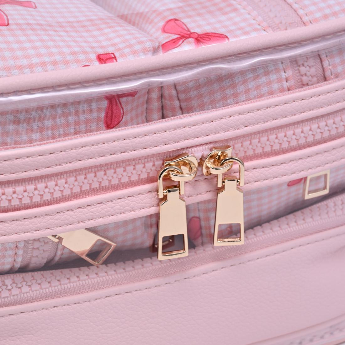 Urban Essentials Bow & Tell - 4 Piece Train Case Set 840504215650 View 8 | Pink Bow
