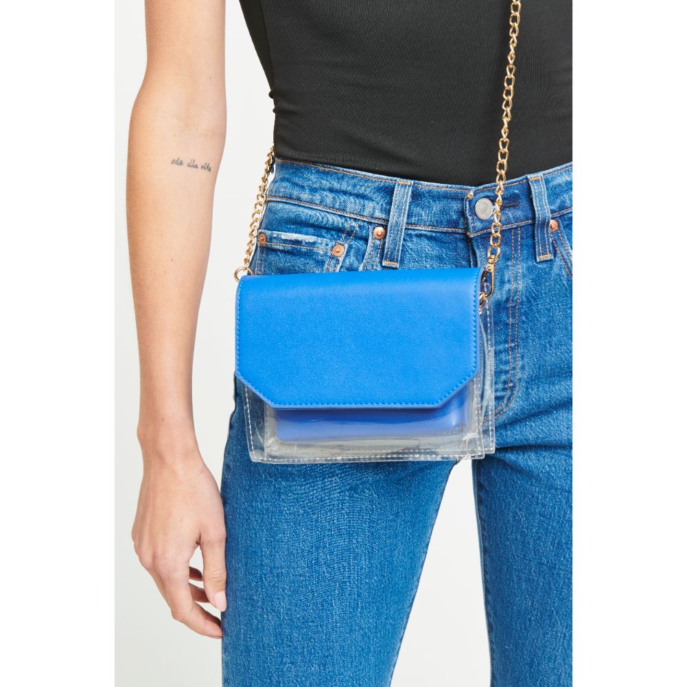 Woman wearing Royal Blue Urban Expressions Tailgate Clutch 840611160003 View 2 | Royal Blue