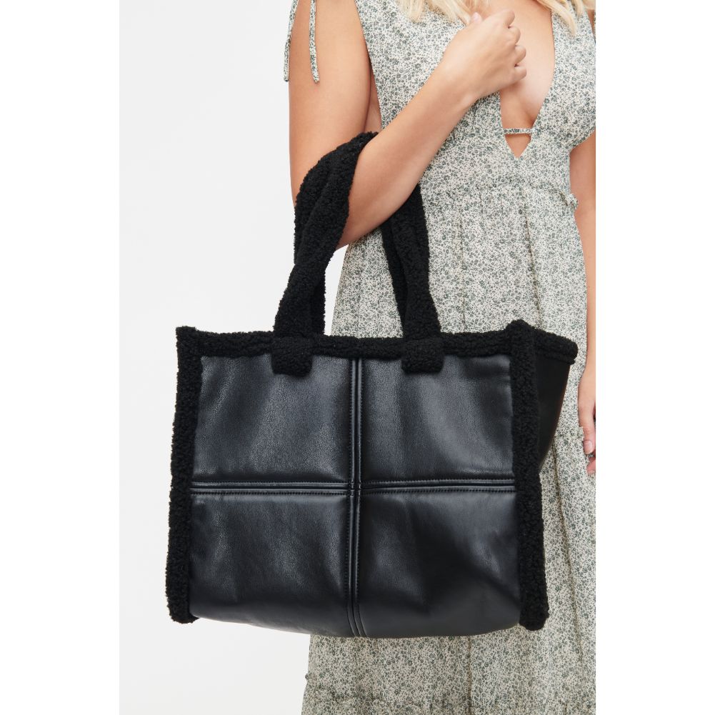 Woman wearing Black Urban Expressions Lohi Tote 840611101433 View 1 | Black