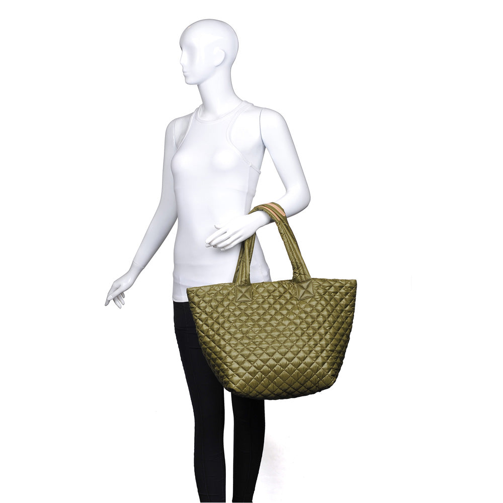 Woman wearing Olive Urban Expressions Breakaway Tote 840611148940 View 1 | Olive