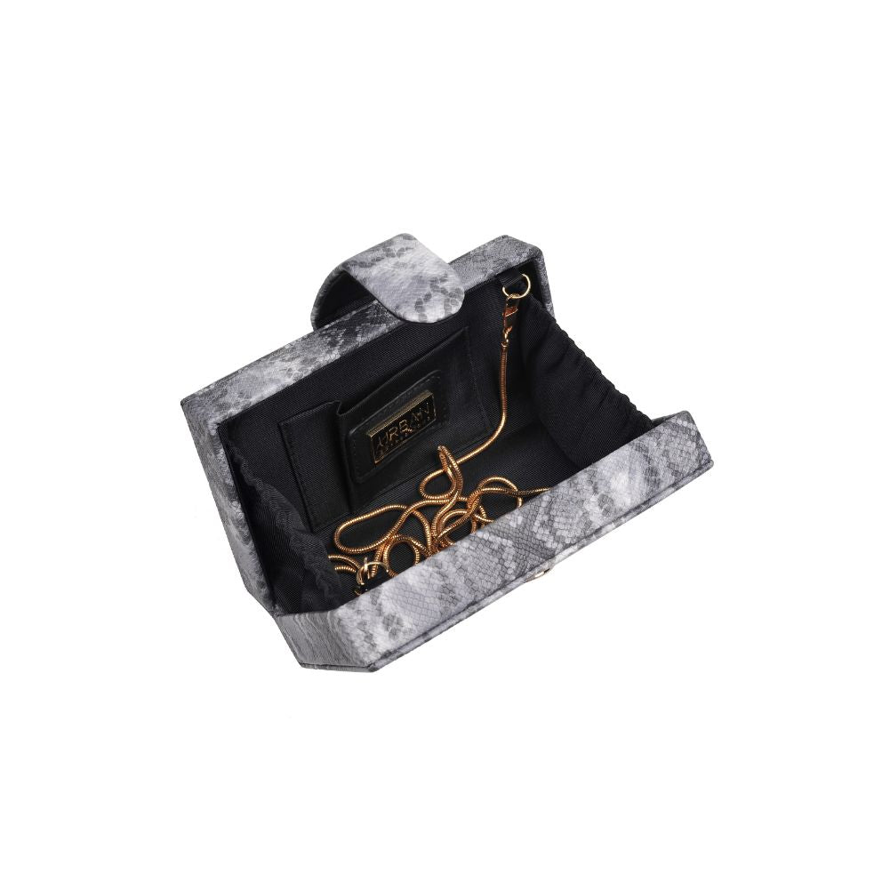 Product Image of Urban Expressions Bianca Snake Clutch 840611165077 View 4 | Grey