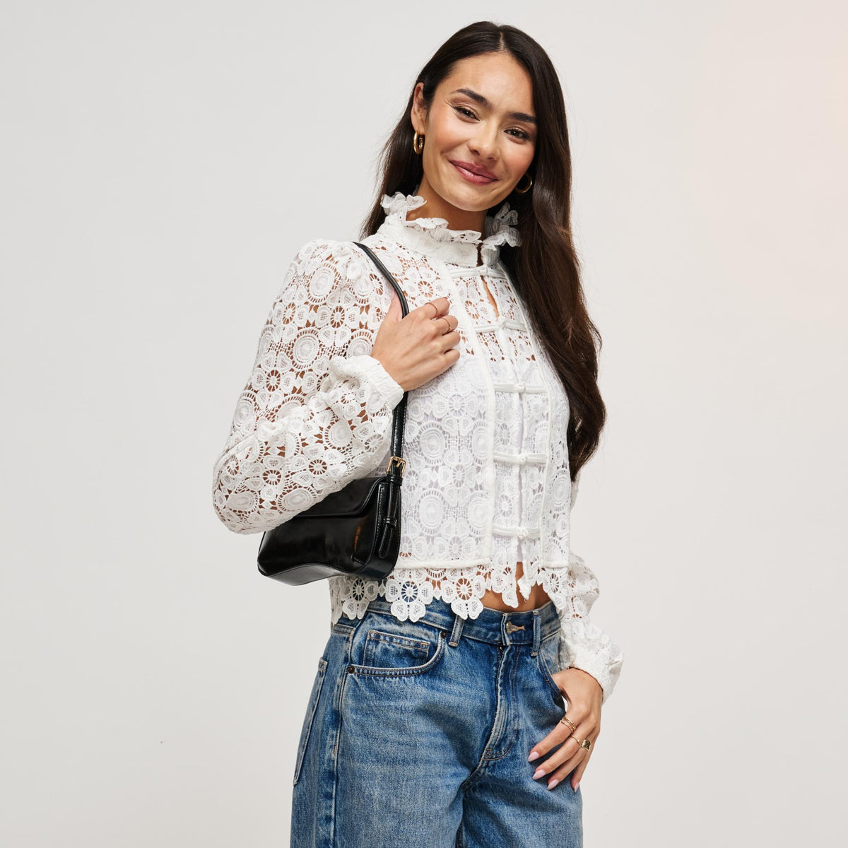 Woman wearing Black Urban Expressions Jameson Shoulder Bag 840504212109 View 2 | Black