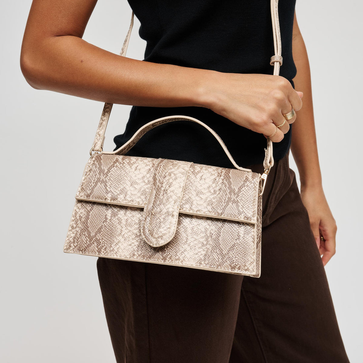 Woman wearing Natural Urban Expressions Violet - Snake Crossbody 840504210167 View 1 | Natural