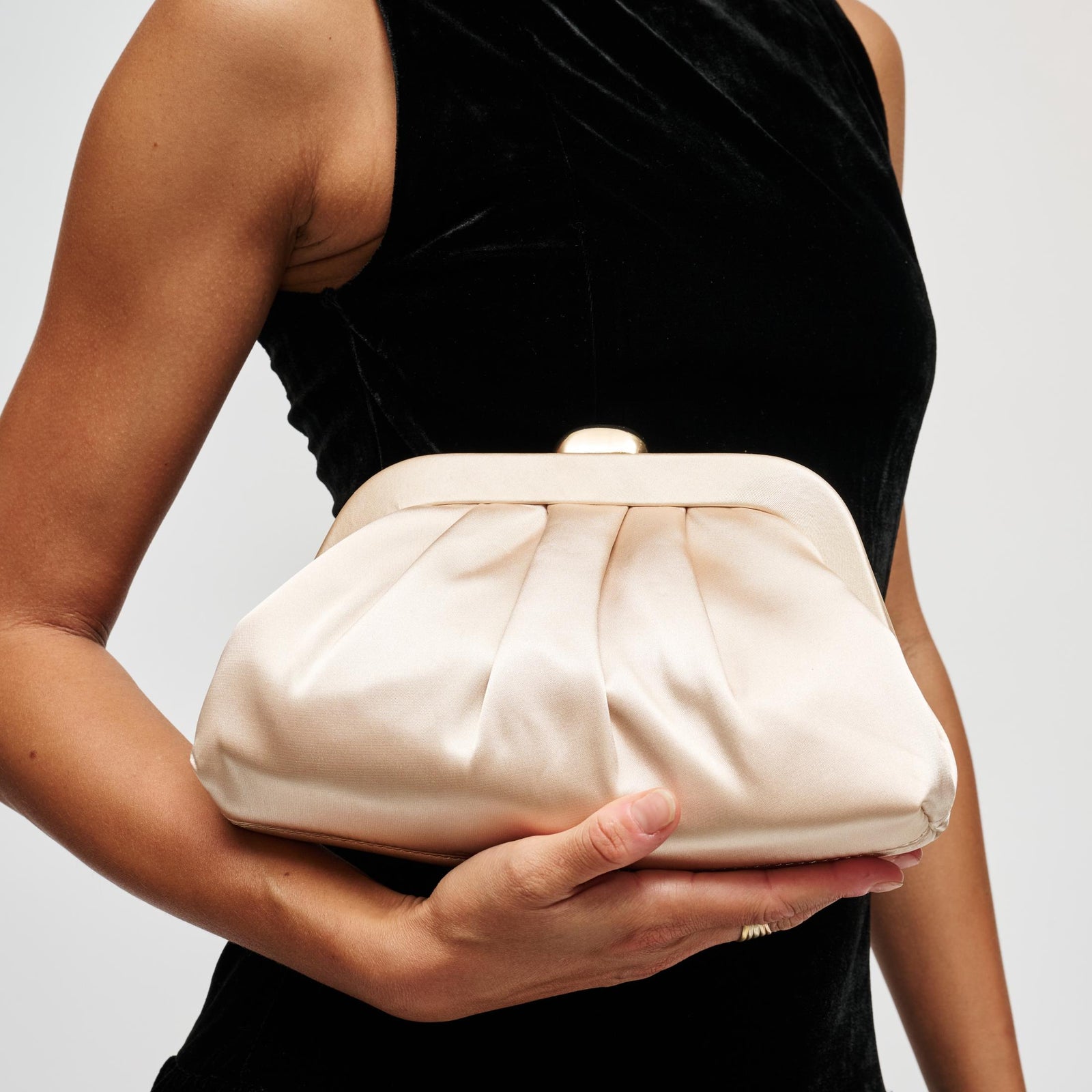 Woman wearing Black Urban Expressions Winter Clutch 840504211706 View 1 | Black
