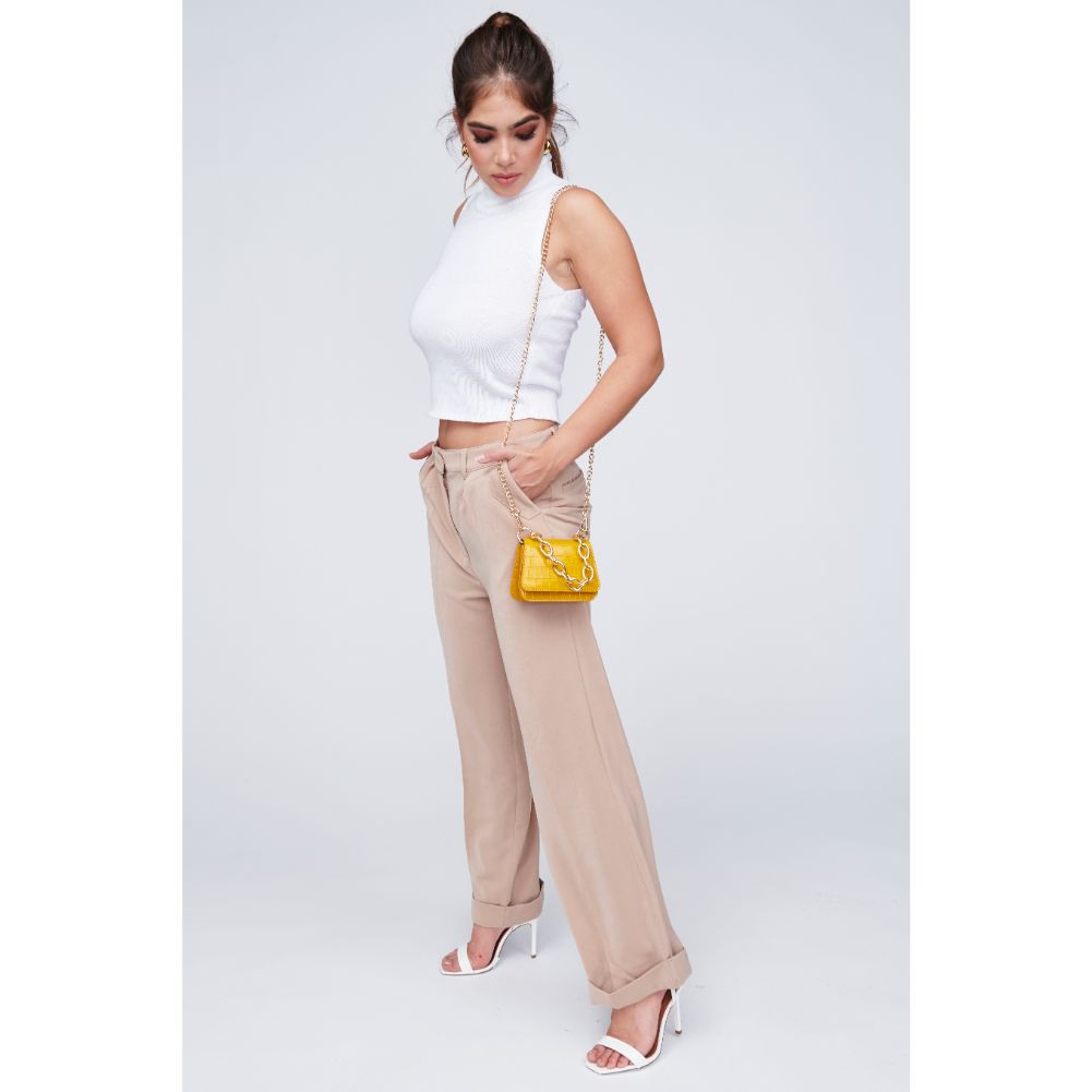 Woman wearing Mustard Urban Expressions Alesha Mini Bag 818209011143 View 3 | Mustard