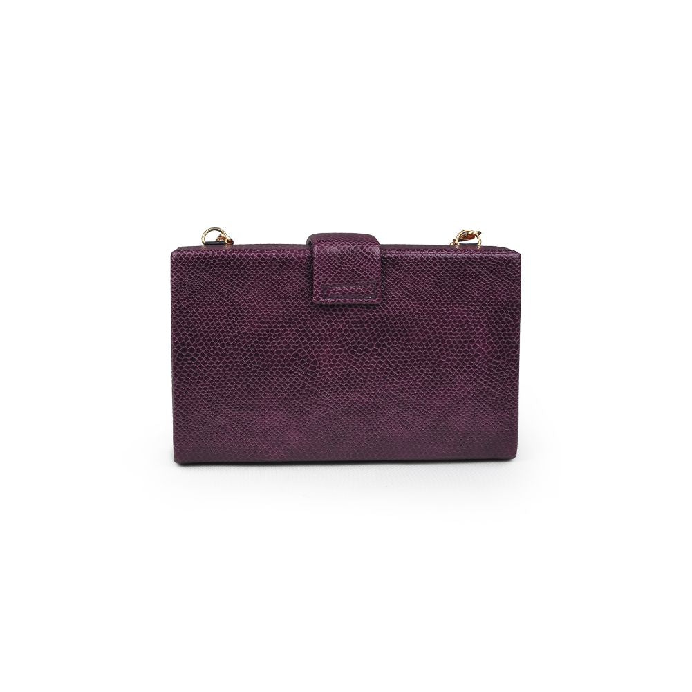 Product Image of Urban Expressions Bianca Lizard Clutch 840611165053 View 3 | Purple