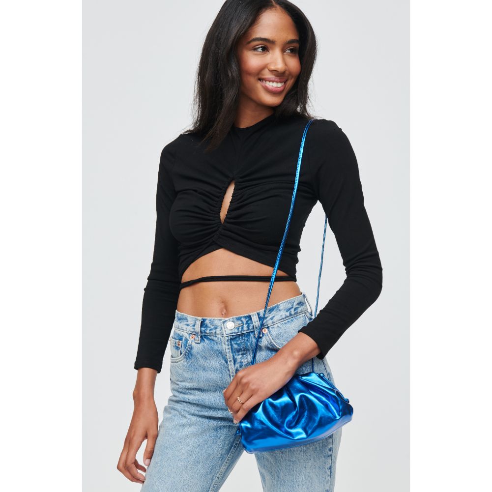 Woman wearing Blue Urban Expressions Monica Crossbody 840611104946 View 2 | Blue