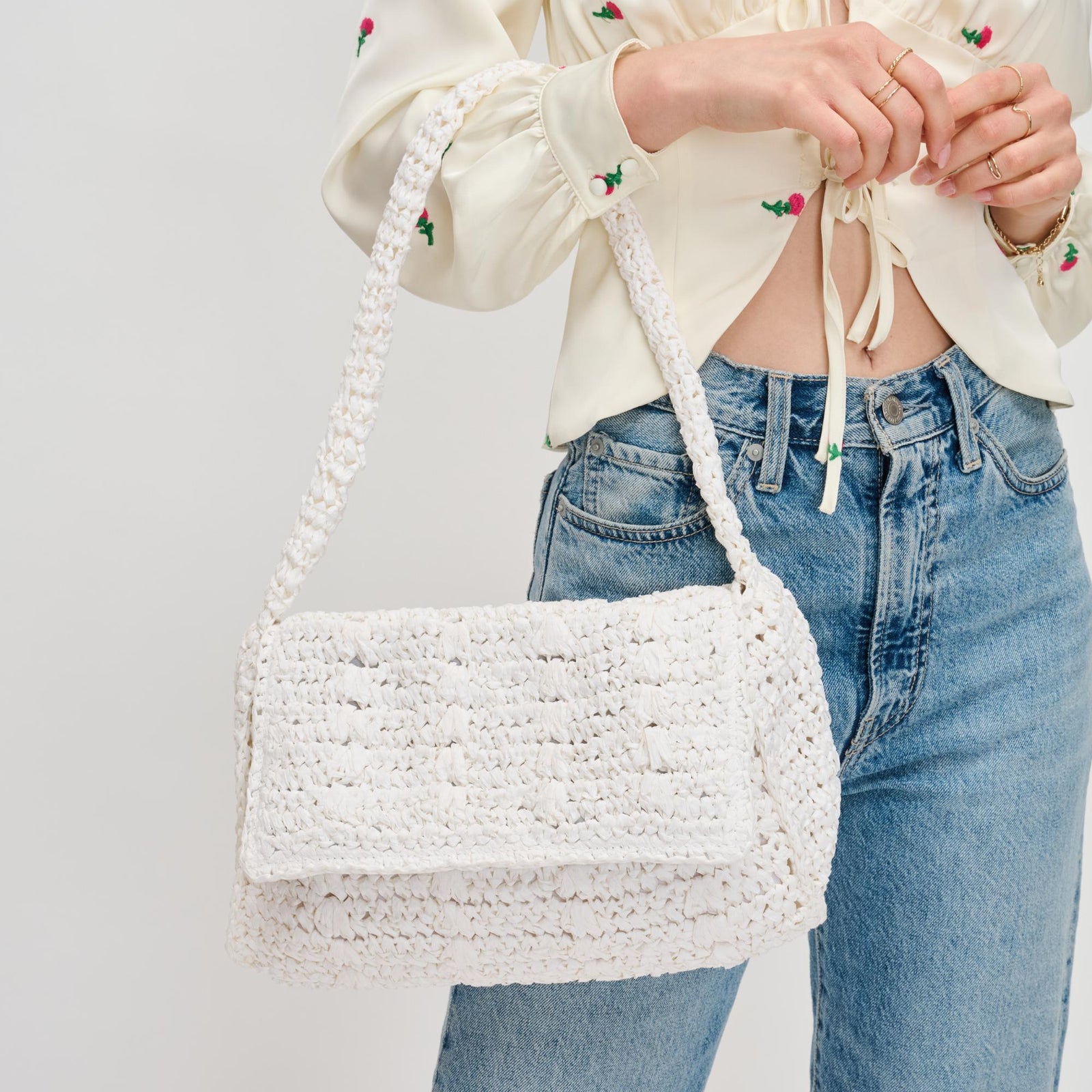 Woman wearing Natural Urban Expressions Anika Crossbody 840611124609 View 1 | Natural