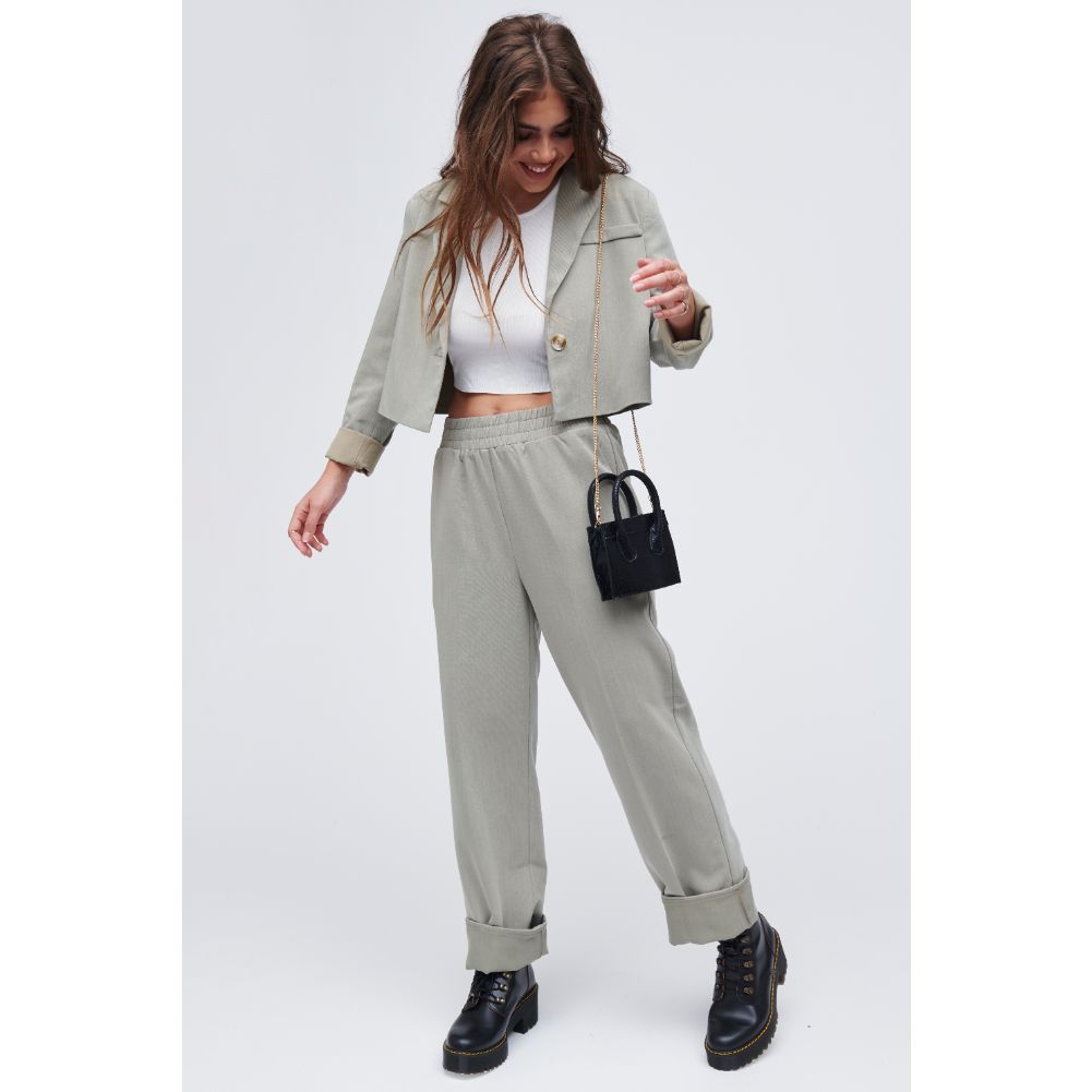 Woman wearing Black Urban Expressions Daria - Snake Crossbody 818209011174 View 3 | Black