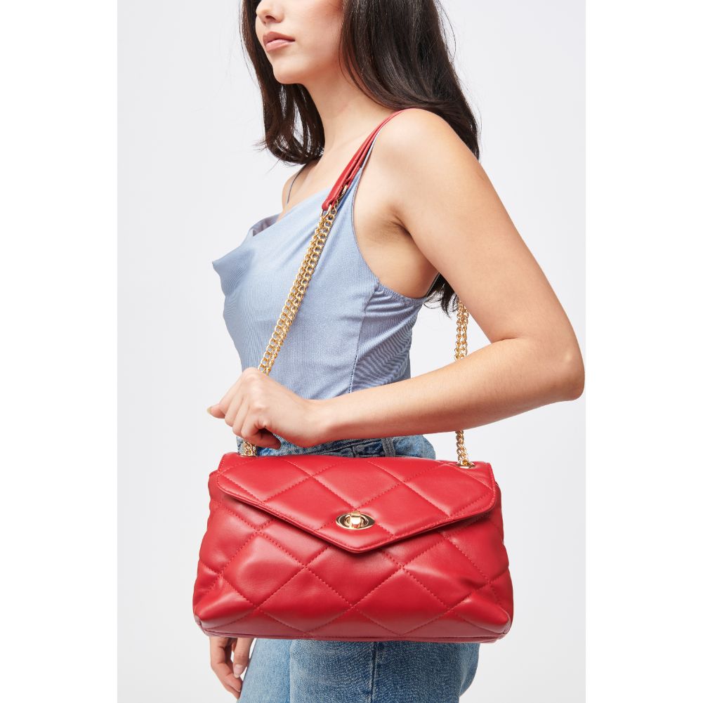 Woman wearing Merlot Urban Expressions Felicity Crossbody 840611182753 View 1 | Merlot