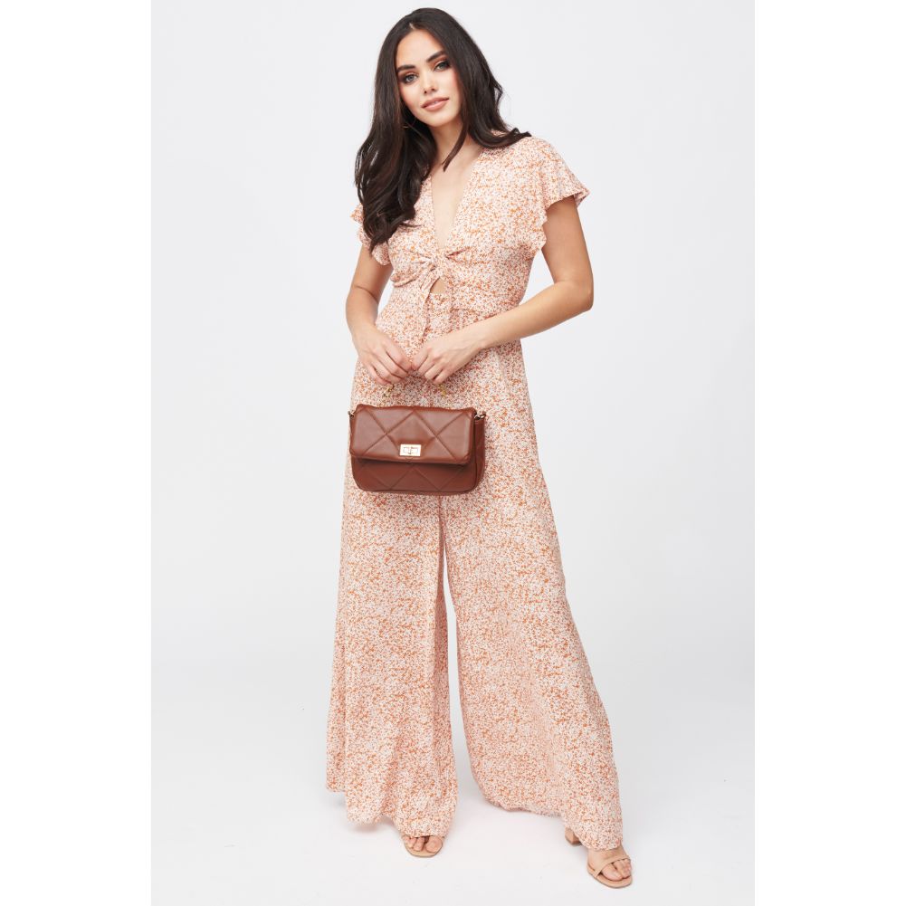 Woman wearing Chocolate Urban Expressions Emily Crossbody 840611122179 View 3 | Chocolate