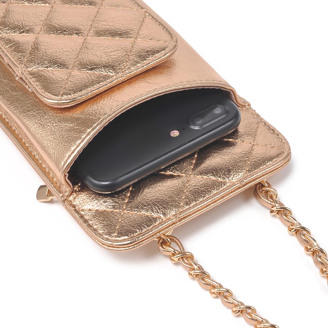 Woman wearing Rose Gold Urban Expressions Brianna 2.0 Cell Phone Crossbody 840504203794 View 9 | Rose Gold