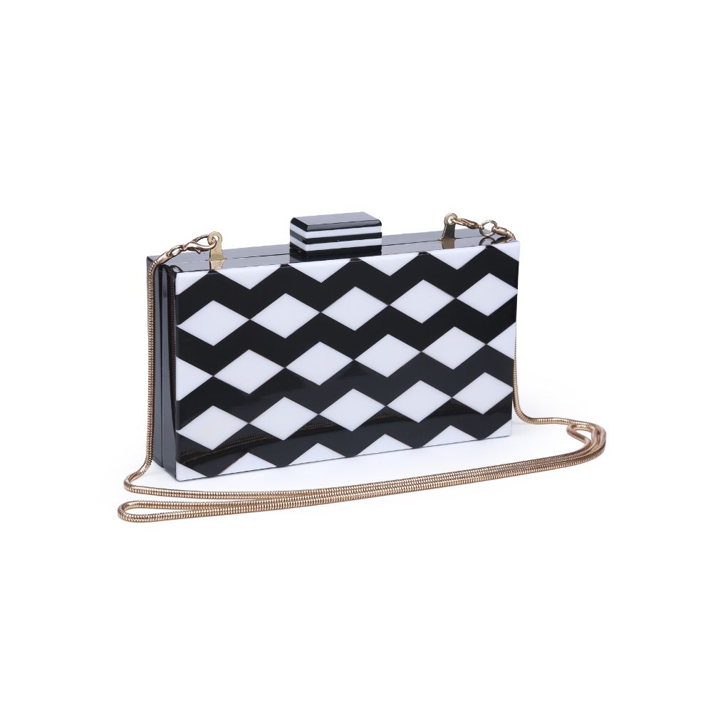 Woman wearing Black White Multi Urban Expressions Marrakesh Evening Bag 840611167781 View 6 | Black White Multi