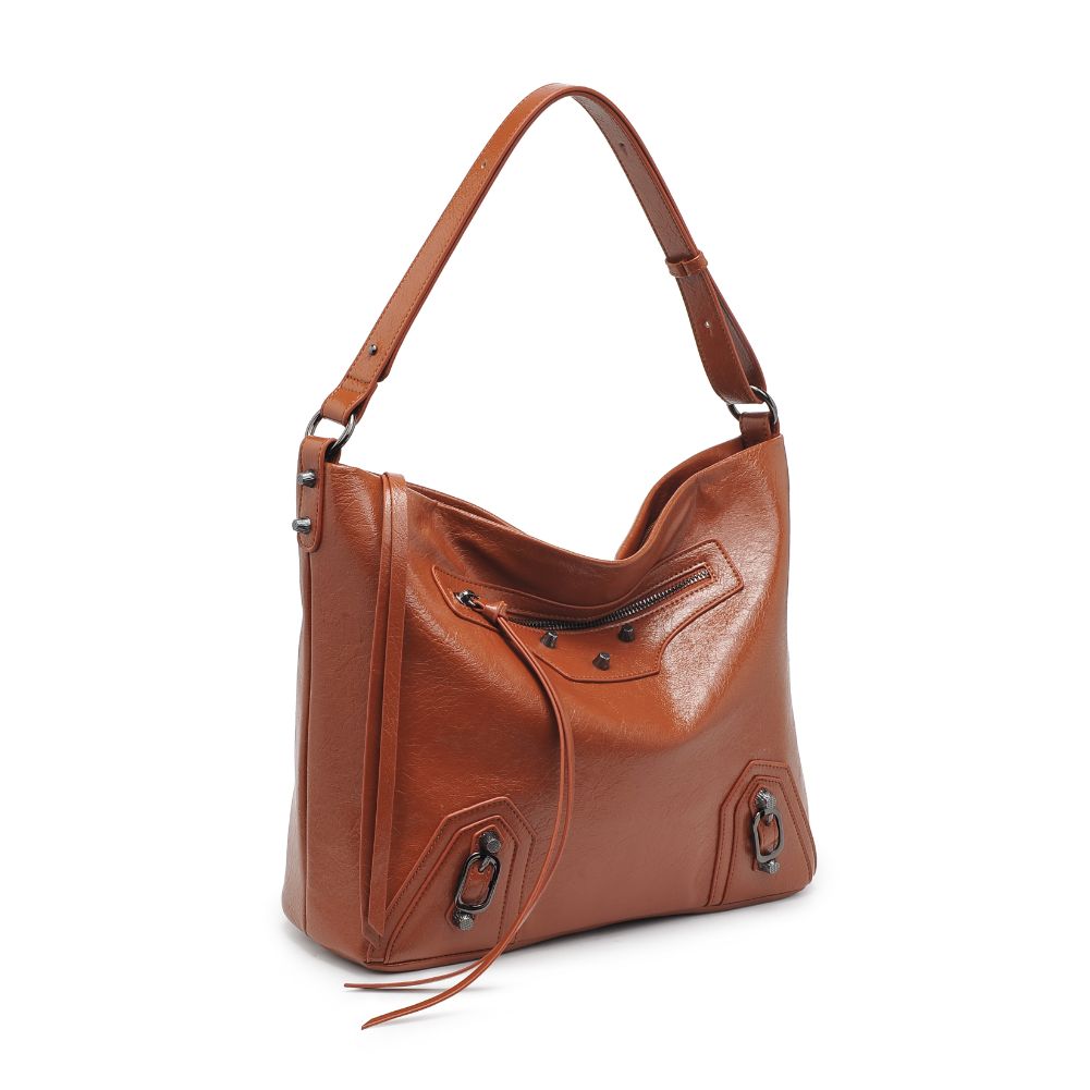 Woman wearing Tan Urban Expressions Yolonda Hobo 840611105677 View 6 | Tan