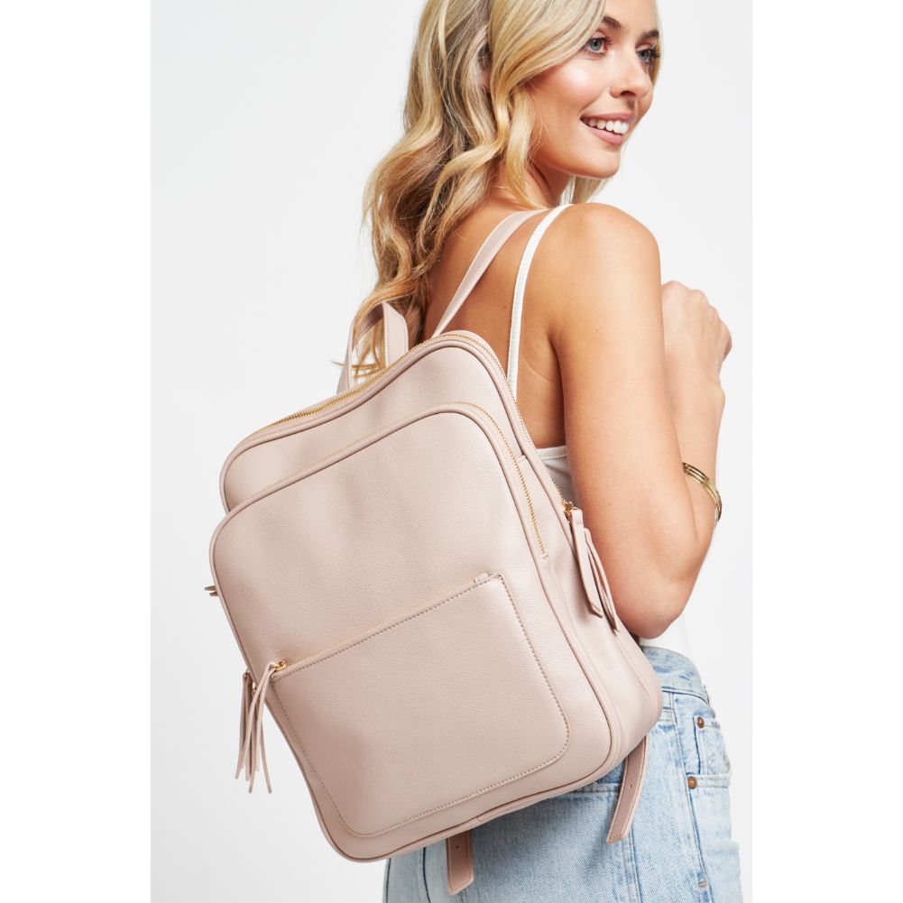 Woman wearing Natural Urban Expressions Carly Backpack 840611174420 View 1 | Natural