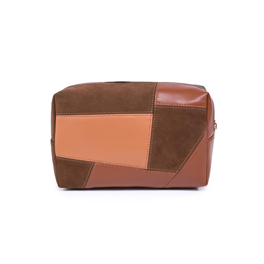 Urban Essentials Patchwork Edit Cosmetic & Travel Organizer Pouch 840504210532 View 7 | Brown