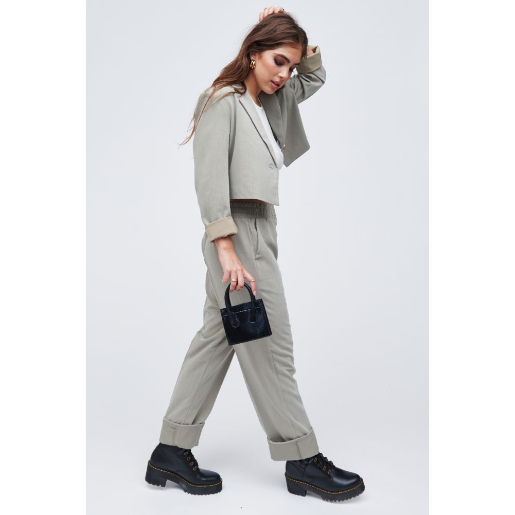 Woman wearing Black Urban Expressions Daria - Snake Crossbody 818209011174 View 4 | Black