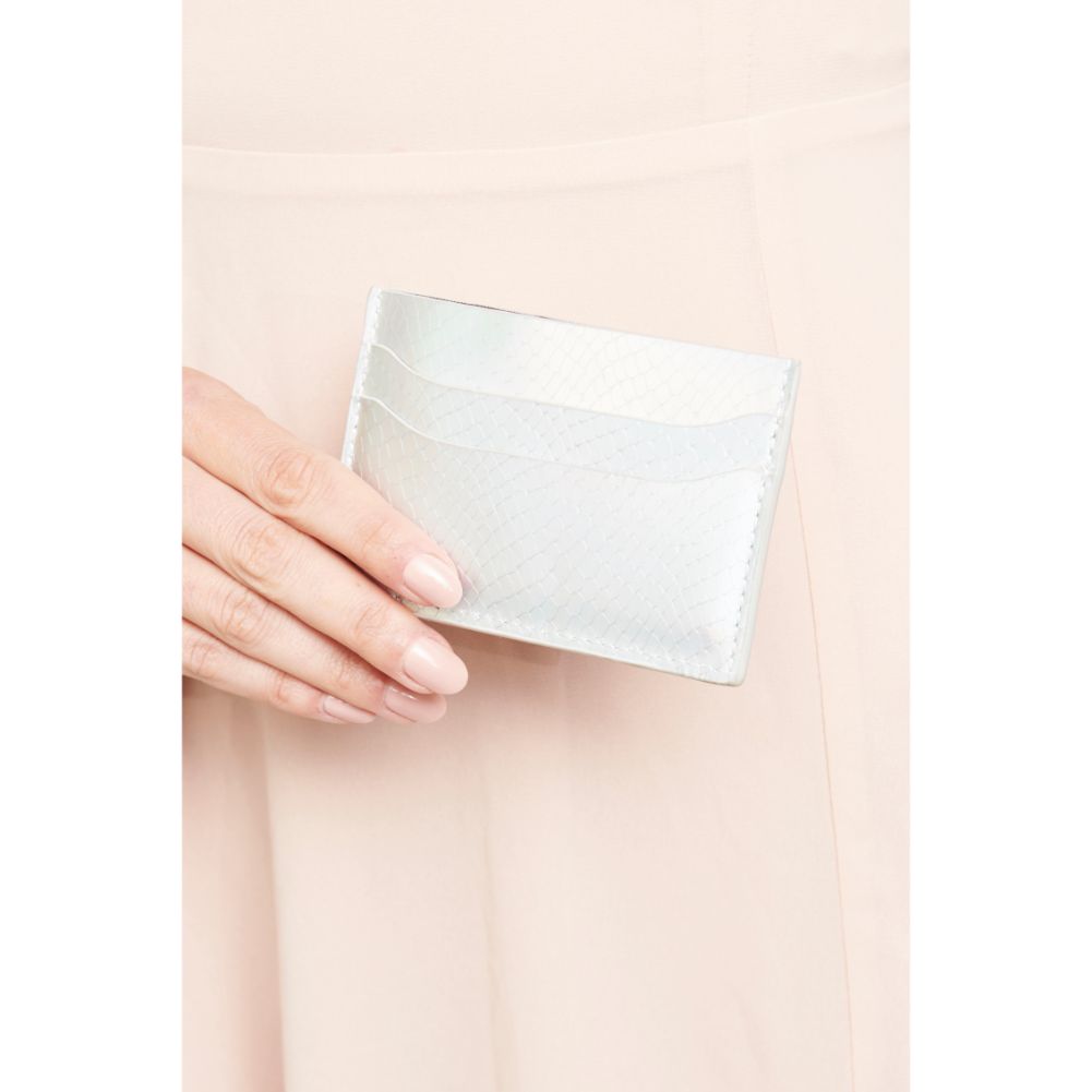 Woman wearing Silver Urban Expressions Dream - Metallic Card Holder NA-840611139573 View 1 | Silver