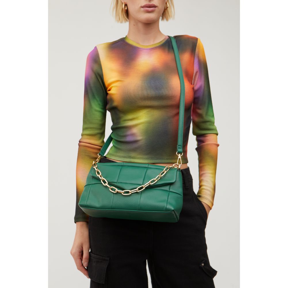 Woman wearing Forest Urban Expressions Claudine Crossbody 840611113689 View 4 | Forest