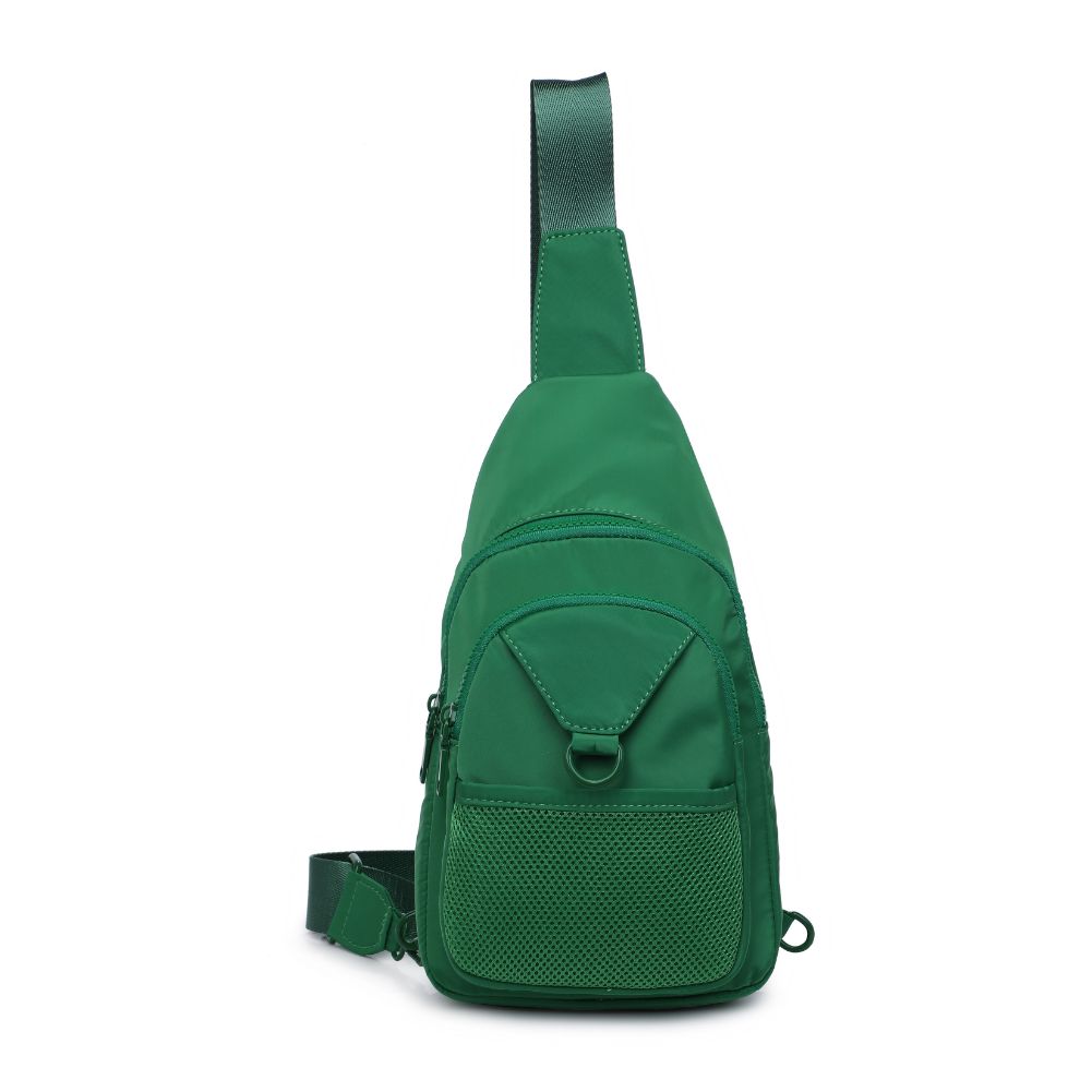 Woman wearing Green Urban Expressions Walker - Nylon Sling Backpack 840611110657 View 5 | Green