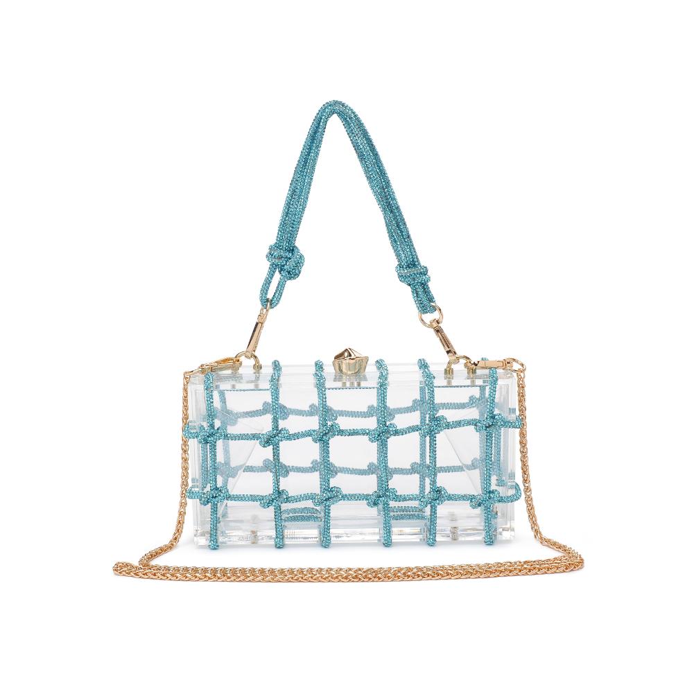 Woman wearing Blue Urban Expressions Ziggy Evening Bag 840611128737 View 7 | Blue