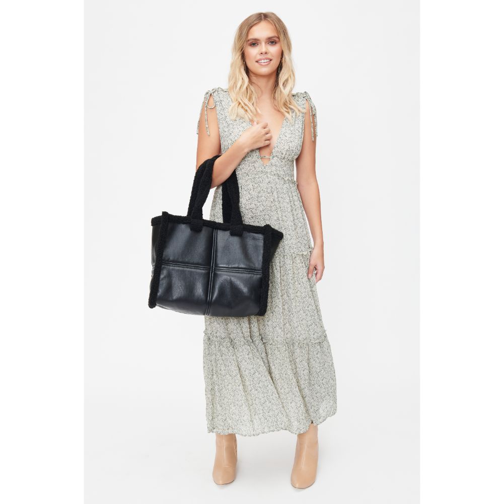 Woman wearing Black Urban Expressions Lohi Tote 840611101433 View 3 | Black